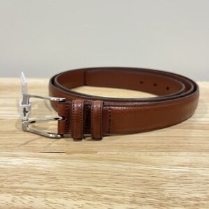 Perry Ellis Brown Full Grain Cowhide Dress Belt Men's Size 54/135 NWT
